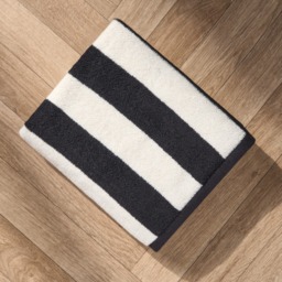 OHS 100% Cotton Jacquard Striped Hand Towel - Monochrome - thumbnail 4