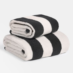 OHS 100% Cotton Jacquard Striped Hand Towel - Monochrome - thumbnail 5
