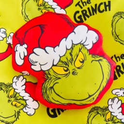 OHS The Grinch Shaped Cushion - Green/Red - thumbnail 2