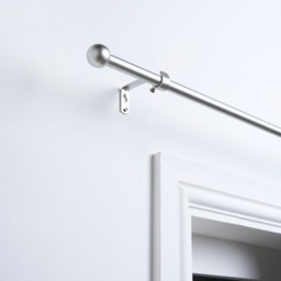 OHS 28mm Extendable Ball Curtain Pole, Silver - 120-220cm - thumbnail 1