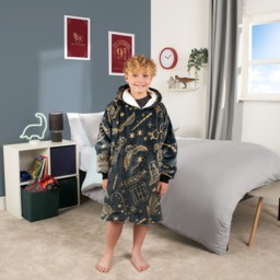 OHS Kids Harry Potter Hogwarts Hoodie Blanket - Black - thumbnail 1