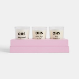 OHS 3 Glass Scented Candle Set, Bow Print - Multi - thumbnail 3