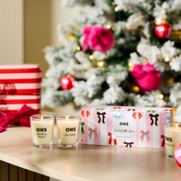 OHS 3 Glass Scented Candle Set, Bow Print - Multi