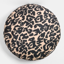 OHS Indoor/Outdoor Leopard Print Round Filled Cushion - Natural - thumbnail 5