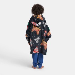 OHS Kids Christmas Gaming Print Hoodie Blanket - Black - thumbnail 2