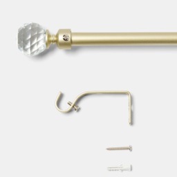 OHS 16mm Extendable Crystal Ball Curtain Pole, Brushed Gold - 120 - 220cm - thumbnail 4