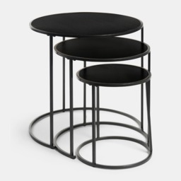 OHS Manhattan Nest of 3 Round Side Tables - Black - thumbnail 5