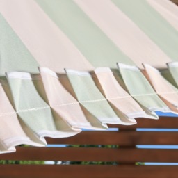 OHS Stripe Print Outdoor Parasol - Sage/Cream - thumbnail 3