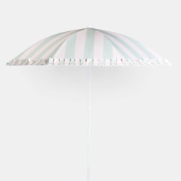 OHS Stripe Print Outdoor Parasol - Sage/Cream - thumbnail 4