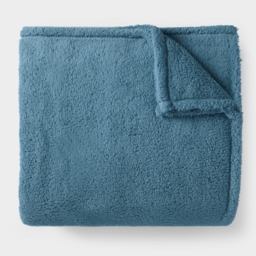 OHS Teddy Fleece Throw, Denim Blue - 125 x 150cm - thumbnail 3