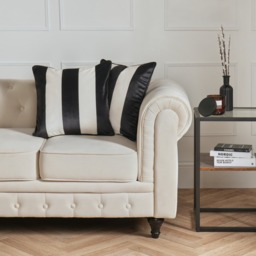 OHS Matte Velvet Stripe Print Cushion Covers, Mono - 45 x 45cm - thumbnail 2