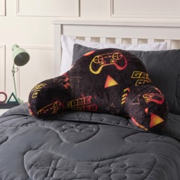 OHS Kids Gaming Fleece Cuddle Cushion - Black/Red