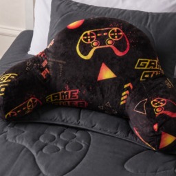 OHS Kids Gaming Fleece Cuddle Cushion - Black/Red - thumbnail 2