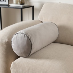 OHS Matte Velvet Bolster Cushion - Grey/Charcoal - thumbnail 4