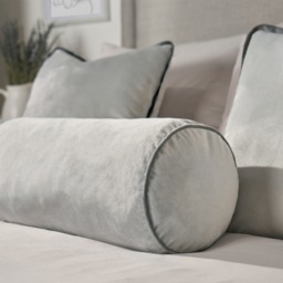 OHS Matte Velvet Bolster Cushion - Grey/Charcoal - thumbnail 2