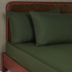 OHS Plain Dyed Fitted Sheet, Leafy Green - Double