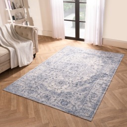 OHS Washable Vintage Printed Rug, Blue - 160 x 230 cm - thumbnail 2