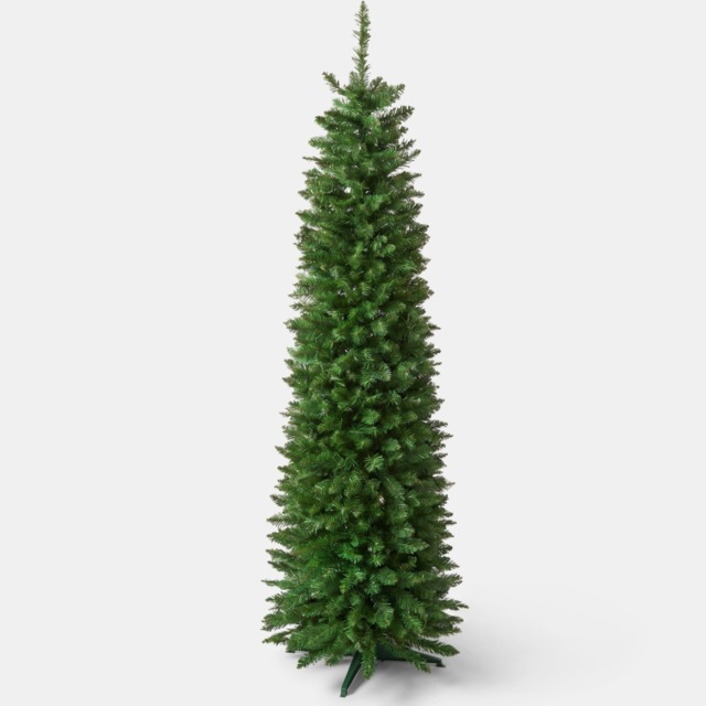 OHS Artificial Pencil Christmas Tree, Green - 6ft - image 1