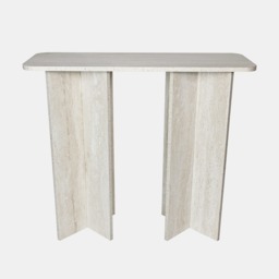 OHS Travertine Effect Console Table - Cream - thumbnail 2