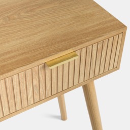 OHS Venice Ribbed Console/Dressing Table - Light Wood - thumbnail 4
