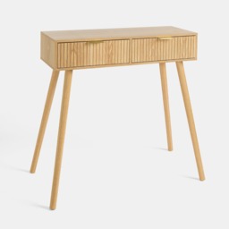 OHS Venice Ribbed Console/Dressing Table - Light Wood - thumbnail 2