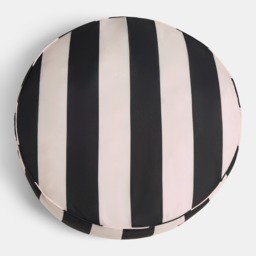 OHS Indoor/Outdoor Stripe Print Round Filled Cushion - Monochrome - thumbnail 4