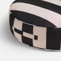 OHS Indoor/Outdoor Stripe Print Round Filled Cushion - Monochrome - thumbnail 5