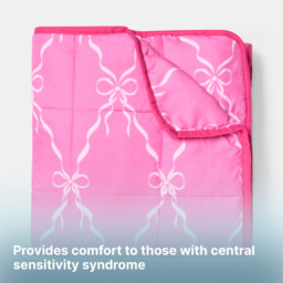 OHS Bow Print Supersoft Weighted Blanket, Hot Pink - 8kg - thumbnail 5