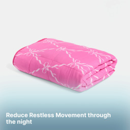 OHS Bow Print Supersoft Weighted Blanket, Hot Pink - 8kg - thumbnail 3