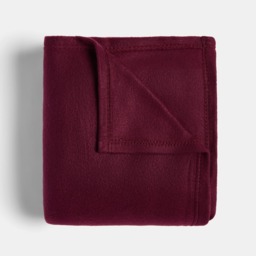 OHS Plain Fleece Throw, Burgundy - 200 x 240cm - thumbnail 3