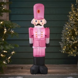 OHS Indoor/Outdoor Inflatable Nutcracker Decoration - Hot Pink