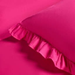 OHS Frill Edge Duvet Cover Set, Hot Pink - Super King - thumbnail 3
