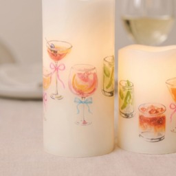 OHS 2 Pack Cocktail Print LED Candles - Multi - thumbnail 4