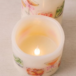 OHS 2 Pack Cocktail Print LED Candles - Multi - thumbnail 5