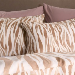 OHS Watercolour Zebra Print Duvet Set, Beige - King - thumbnail 3