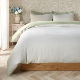OHS Reversible Duvet Cover Set, Natural/Sage - King - thumbnail 2