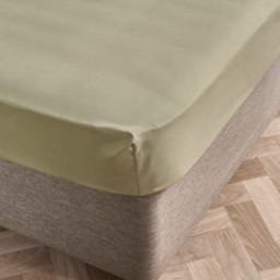 OHS Plain Dyed Fitted Sheet, Sage - King - thumbnail 2
