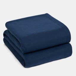 OHS Plain Fleece Throw, Navy - 120 x 150cm - thumbnail 2