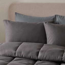 OHS Coverless 10.5 Tog Duvet Set, Charcoal - Double - thumbnail 2