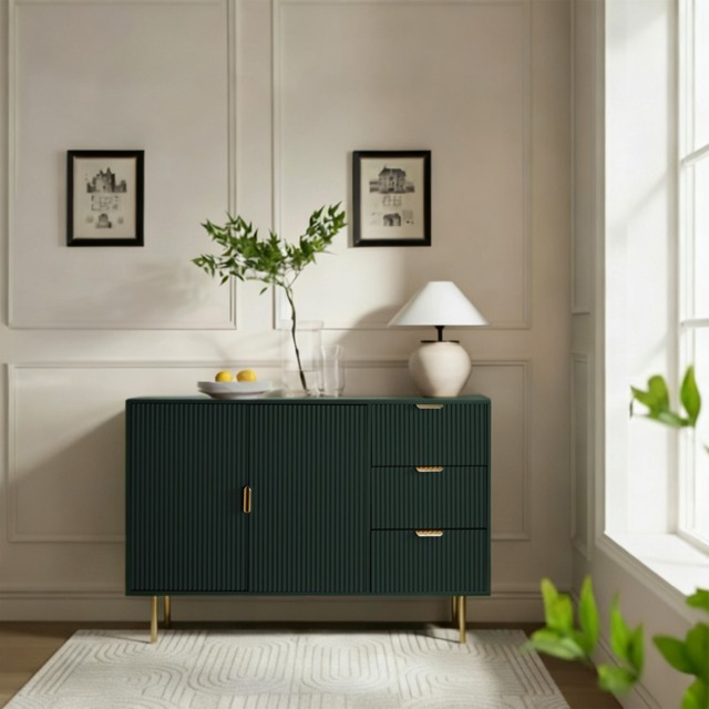 OHS Ribbed Sideboard - Deep Forest Green - image 1