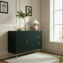 OHS Ribbed Sideboard - Deep Forest Green - thumbnail 2