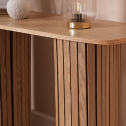 OHS Madison Ribbed Console Table - Light Wood - thumbnail 2