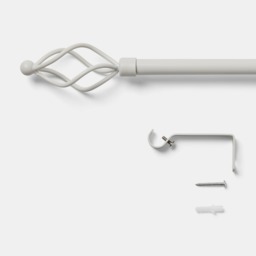 OHS 28mm Extendable Twist Curtain Pole, White - 120-220cm - thumbnail 4