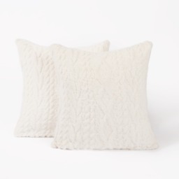 OHS Cable Knit Cushion Covers with Cushion - Cream - thumbnail 4