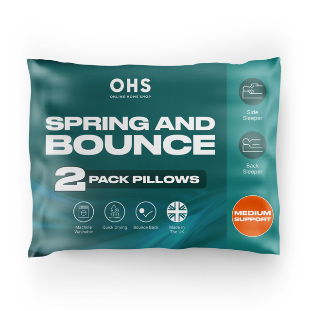 OHS Spring and Bounce Medium Support Pillows - 2 Pack - image 1