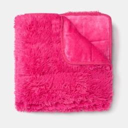 OHS Fluffy Faux Fur Weighted 6kg Blanket, Hot Pink - 125 x 180cm - thumbnail 3