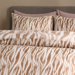 OHS Watercolour Zebra Print Duvet Set, Beige - Double - thumbnail 2