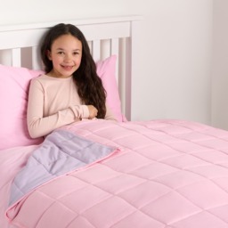 OHS Kids Supersoft Reversible Weighted Blanket, Pink/Lilac - 3kg - thumbnail 1