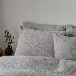 OHS Teddy Fleece Pillowcases - Grey - thumbnail 1