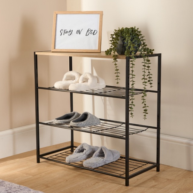 OHS Manhattan Multi Purpose 4-Tier Shoe Rack - Light Wood - image 1